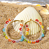 Bohemian Handmade Glass Seed Beads Oval Hoop Earrings JX6954-1-3