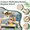 3Pcs 3-Layer Rectangle Wood Minifigures Organizer Display Risers ODIS-WH0038-110-4