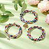 3Pcs 3 Styles Acrylic Stretch Bracelets BJEW-JB11029-2