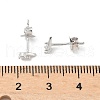 925 Sterling Silver Clear Cubic Zirconia Stud Earrings EJEW-Q032-01F-P-5