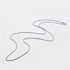 Anti-Tarnish Rhodium Plated 925 Sterling Silver Chain Necklaces STER-F039-55cm-02P-1