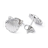304 Stainless Steel Shell Stud Earrings for Women EJEW-I285-13P-2