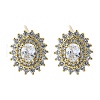 Brass Micro Pave Clear Cubic Zirconia Stud Earrings for Women EJEW-F363-03G-2