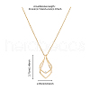 FIBLOOM 1Pc Stainless Steel Teardrop Pendant Necklaces NJEW-FI0001-61RG-2