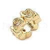 Brass Micro Pave Clear Cubic Zirconia European Beads ZIRC-I356-28G-2