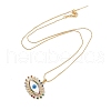 Rack Plating Brass Colorful Cubic Zirconia Eye Pendant Box Chain Necklaces NJEW-P317-02G-2
