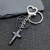Heart & Cross Plastic Pendant Keychain PW-WG81A1B-01-4