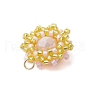 Seed Beads Beaded Charms PALLOY-MZ00273-01-4