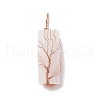 Copper Wire Wrapped Natural Selenite Big Pendants KK-E086-01RG-2