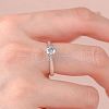 Rhodium Plated 925 Sterling Silver Micro Pave 5.2x3.1mm Moissanite Finger Rings for Women WG6524C-08-2