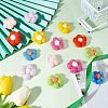 Fingerinspire 14Pcs 7 Colors Wool Needle Felting Flower Crafts DIY-FG0003-06-5