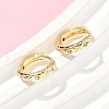 Square Brass Micro Pave Clear Cubic Zirconia Hoop Earrings EJEW-Z102-38G-2