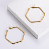 Hexagon 316L Surgical Stainless Steel Pendant Necklaces & Hoop Earrings Sets FS-WG7378B-01-4