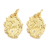 Rack Plating Brass & Clear Cubic Zirconia Pendants KK-S371-03G-1