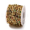 Brass Glass Rectangle Link Chains CHC-R001-01G-05-3