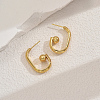 Stainless Steel Round Stud Earrings OW7150-1