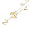 Bohemian Summer Beach Style 18K Gold Plated Shell Shape Initial Pendant Necklaces IL8059-26-1