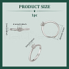   1Pc Adjustable Sterling Sliver Finger Ring Components FIND-PH0023-44-2