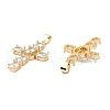 Brass Micro Pave Clear Cubic Zirconia Pendants ZIRC-M116-02G-2