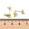Brass Micro Pave Cubic Zirconia Stud Earring Findings KK-Z102-13G-2