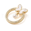 Brass Micro Pave Clear Cubic Zirconia Pendants KK-I712-20G-2