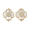 Brass Micro Pave Clear Cubic Zirconia Cross Connector Charms KK-U070-09B-G-1