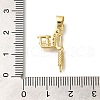 Rack Plating Brass Micro Pave Cubic Zirconia Pendants KK-Z086-63G-01-3
