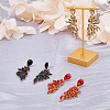 FIBLOOM 3 Pairs 3 Colors Resin Wing Dangle Stud Earrings EJEW-FI0002-17-5
