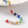 Platinum Tone Iron Handmade Glass Beaded Chains AJEW-JB00208-1