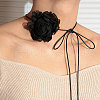 3D Flower Polyester Wrap Choker Necklaces for Women FS-WG577A7-02-1