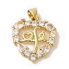 Rack Plating Brass Micro Pave Cubic Zirconia Pendants KK-P267-08G-1