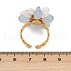 304 Stainless Steel Cuff Rings with Acrylic Pearl RJEW-V010-01G-2