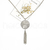 Alloy Disc Pendant Tassel Necklaces FS-WGC2B9A-02-3