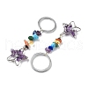 Star Brass Amethyst Keychains HJEW-S006-01P-K-2