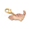 5Pcs 5 Colors Cat Shapes Alloy Enamel Pendant Decorations HJEW-JM03029-5