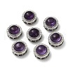 Brass Pave Natural Amethyst Multi-Strand Links KK-D366-01P-C-1