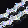 Electroplated Glass Beads Strands EGLA-S174-01B-07-1