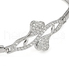 Rack Plating Brass Micro Pave Clear Cubic Zirconia Link Chain Bracelets BJEW-Z069-02P-02-2