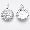 Brass Micro Pave Cubic Zirconia Pendants KK-R130-005P-NF-2