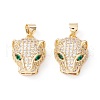 Brass Micro Pave Cubic Zirconia Pendants KK-D067-24G-RS-1