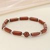 Synthetic Goldstonae Beaded Stretch Bracelets for Men Women WGE4A78-12-1