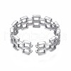 Non-Tarnish 304 Stainless Steel Square Open Cuff Ring RJEW-T023-15P-2