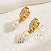 Fashionable Stainless Steel Clear Cubic Zirconia Round Hoop Earrings SO8634-5