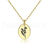 Brass Birth Month Flower Pendant Necklace HUDU-PW0001-034E-1-1