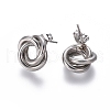 304 Stainless Steel Stud Earrings EJEW-L241-02P-2