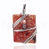Brass Lampwork Big Pendants PALLOY-J356-08D-1