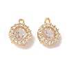 Brass Micro Pave Clear Cubic Zirconia Pendants KK-M294-17G-1