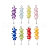 8Pcs 8 Colors Acrylic & Glass Star Beaded Connector Charms PALLOY-JF03516-1