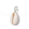 Natural Cowrie Shell Pendants PALLOY-JF03710-01-2