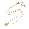 PVD Vacuum Plating 304 Stainless Conch Shell Shaped Pendant Round Snake Chain Necklaces NJEW-Z044-03G-2